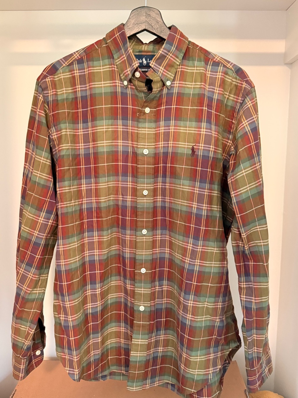 Ralph Lauren Red & Green Plaid Button-Down Shirt